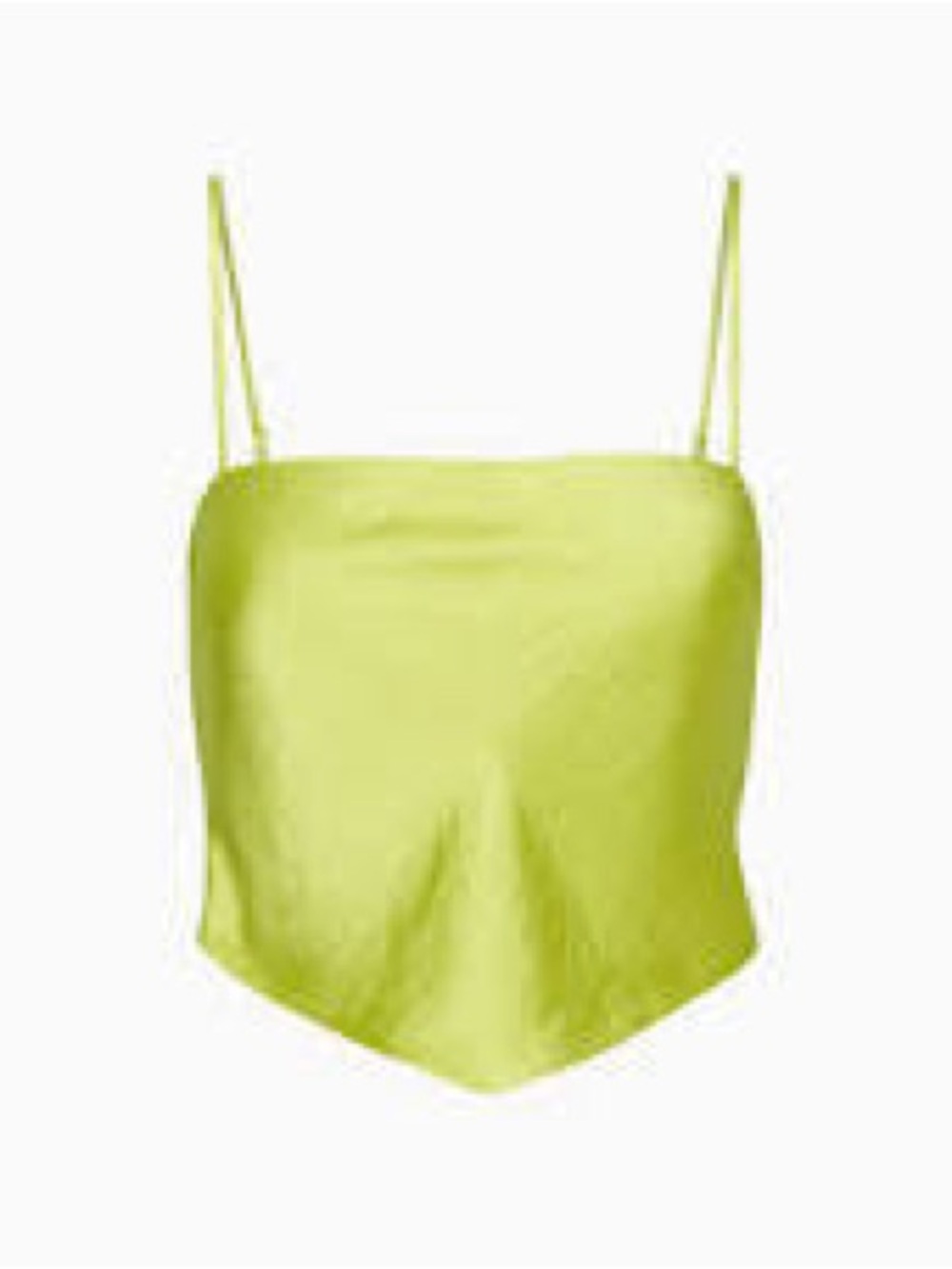 Aritzia Lime Green Handkerchief-Hem Camisole